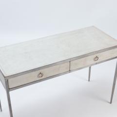 An iron and parchment desk in the manner of Jean Michel Frank contemporary  - 2682654