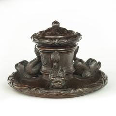 An oak inkwell carved from Lutine timber dated 1799 - 3335354