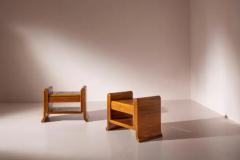 An organic pair of bedside tables made of teak Italy 1930s - 3626906