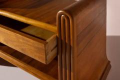 An organic pair of bedside tables made of teak Italy 1930s - 3626927