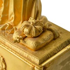 An ormolu mantel clock with Queen Victoria in medieval dress by Monroux 1832 - 3741398