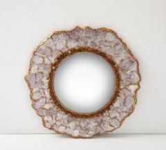 An unique artist mirror Made of Mica and gilded resin  - 3457509