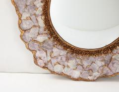 An unique artist mirror Made of Mica and gilded resin  - 3457510