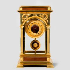 An unusual and superb quality rectangular four glass ormolu mantel clock - 774784