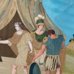 An unusual pair of Italian silk embroidery and gouache painted paper pictures - 1432459