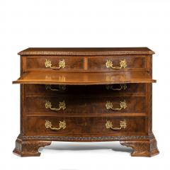 An unusual pair of early 20th century walnut serpentine commodes - 818825