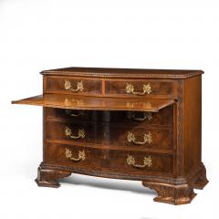 An unusual pair of early 20th century walnut serpentine commodes - 818828