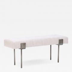 An upholstered iron bench with a bronze patina wrap design Contemporary - 2366524