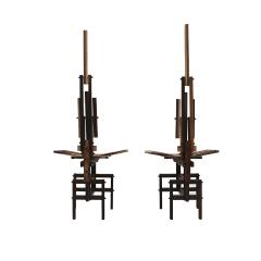 Anacleto Spazzapan Italian Sculptural Wooden Chairs Sono by Anacleto Spazzapan 1980s Set of Two - 4094208