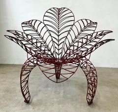 Anacleto Spazzapan Spazzapan Italian Post Modern Pop Art Bordeaux Flower Metal Sculpture Armchair - 3343251