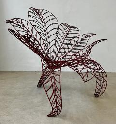 Anacleto Spazzapan Spazzapan Italian Post Modern Pop Art Bordeaux Flower Metal Sculpture Armchair - 3343252