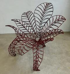 Anacleto Spazzapan Spazzapan Italian Post Modern Pop Art Bordeaux Flower Metal Sculpture Armchair - 3343260