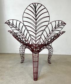 Anacleto Spazzapan Spazzapan Italian Post Modern Pop Art Bordeaux Flower Metal Sculpture Armchair - 3343261