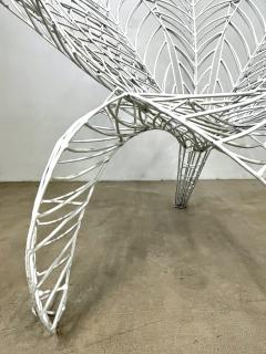 Anacleto Spazzapan Spazzapan Italian Post Modern Pop Art White Flower Metal Sculpture Armchair - 3343084
