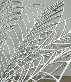 Anacleto Spazzapan Spazzapan Italian Post Modern Pop Art White Flower Metal Sculpture Armchair - 3343086