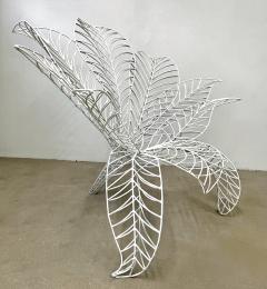 Anacleto Spazzapan Spazzapan Italian Post Modern Pop Art White Flower Metal Sculpture Armchair - 3343087