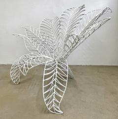 Anacleto Spazzapan Spazzapan Italian Post Modern Pop Art White Flower Metal Sculpture Armchair - 3343090