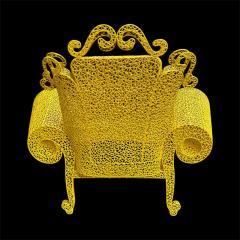 Anacleto Spazzapan Yellow Metal Armchair - 4380077