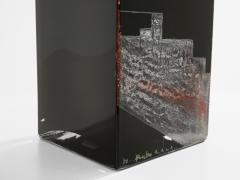 Anatole Riecke Art Deco black opaline glass red vase 1949 - 4585882