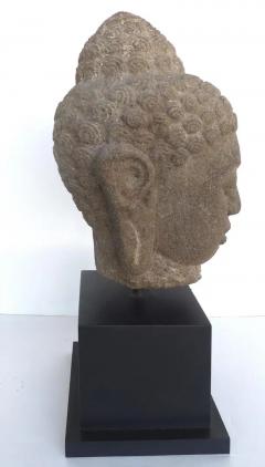 Ancient Carved Stone Buddha Head Sculpture Provenance Royal Athena Galleries NY - 3599558