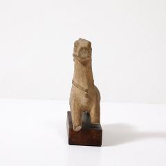 Ancient Egyptian Ceramic Sculpture of a Boetian Horse on Wood Plinth Base - 3752310
