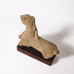 Ancient Egyptian Ceramic Sculpture of a Boetian Horse on Wood Plinth Base - 3752314