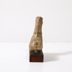 Ancient Egyptian Ceramic Sculpture of a Boetian Horse on Wood Plinth Base - 3752383