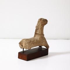 Ancient Egyptian Ceramic Sculpture of a Boetian Horse on Wood Plinth Base - 3752392