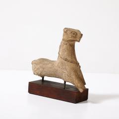 Ancient Egyptian Ceramic Sculpture of a Boetian Horse on Wood Plinth Base - 3752403