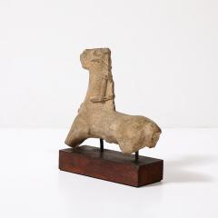 Ancient Egyptian Ceramic Sculpture of a Boetian Horse on Wood Plinth Base - 3752411