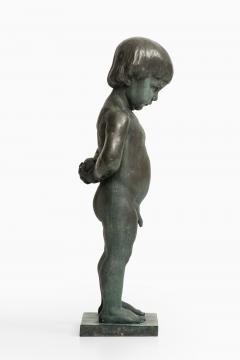 Anders J nsson Sculpture Boy With Apple Founded mark Erik Pettersson fud  - 1914847