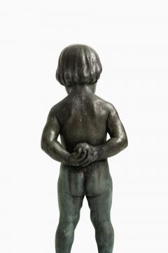 Anders J nsson Sculpture Boy With Apple Founded mark Erik Pettersson fud  - 1914849