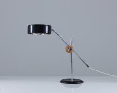 Anders Pehrson Scandinavian Desk Lamp in Chrome Leather and Black Metal by Atlj Lyktan - 959629