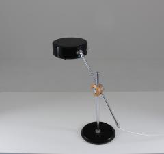 Anders Pehrson Scandinavian Desk Lamp in Chrome Leather and Black Metal by Atlj Lyktan - 959630