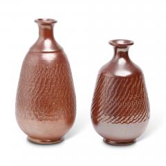 Andersson Johansson H gan s Duo of Textured Vases in Copper Luster by Sven Bohlin - 3055334