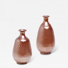 Andersson Johansson H gan s Duo of Textured Vases in Copper Luster by Sven Bohlin - 3056660
