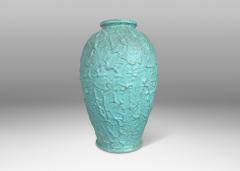 Andersson Johansson H gan s Monumental Textured Vase in Celadon Glaze by Ekeby - 3704971