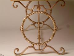 Andr Arbus 1940s Andre Arbus Style Gilt Forged Iron Coffee Table with Original Marble Top - 1578385