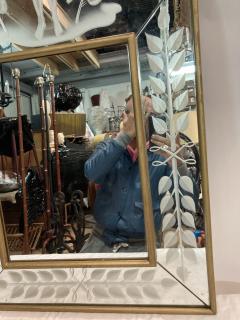Andr Arbus 1940s Neo classic carved glass mirror - 3323951