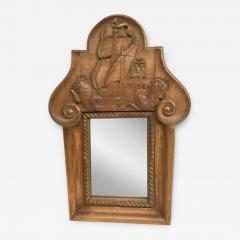 Andr Arbus 1940s Sculptured wood mirror in the style of Andr Arbus - 3251482