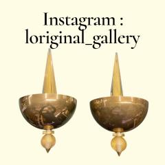 Andr Arbus 1960s Brass and Murano glass sconces by Andr Arbus - 4533144