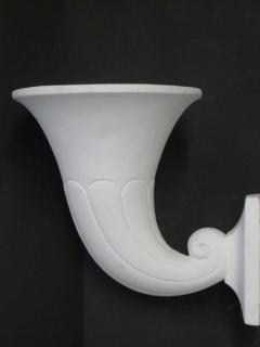 Andr Arbus 2 Pairs French Art Deco Modern Neoclassical Plaster Horn Sconces Andr Arbus - 1568506