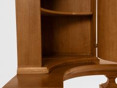 Andr Arbus Andr Arbus attr pair of corner cabinets oak veneer and bronze 1940s - 4346759