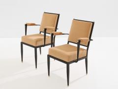 Andr Arbus Andr Arbus attr two metal bronze velvet neoclassical armchairs 1940s - 4599909