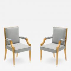 Andr Arbus Andr Arbus pair of ash wood neoclassical armchairs 1940s - 2680156