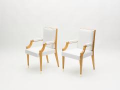 Andr Arbus Andr Arbus pair of ash wood neoclassical armchairs 1940s - 2677659