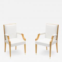 Andr Arbus Andr Arbus pair of ash wood neoclassical armchairs 1940s - 2680157