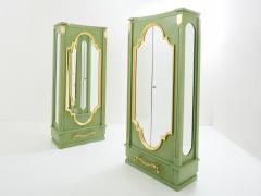 Andr Arbus Andr Arbus pair of celadon green lacquered wardrobes gilt brass 1930 - 3440820