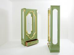 Andr Arbus Andr Arbus pair of celadon green lacquered wardrobes gilt brass 1930 - 3440824