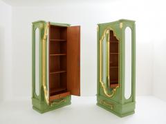 Andr Arbus Andr Arbus pair of celadon green lacquered wardrobes gilt brass 1930 - 3440825